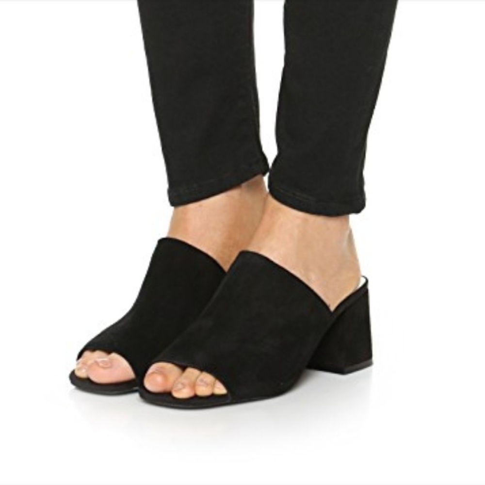 Jeffrey Campbell Perpetua Black Suede Mules